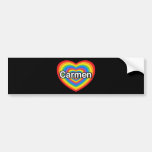 Amo a Carmen. Te amo Carmen. Corazón Pegatina De Parachoque