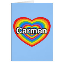 Amo a Carmen. Te amo Carmen. Corazón Tarjeton