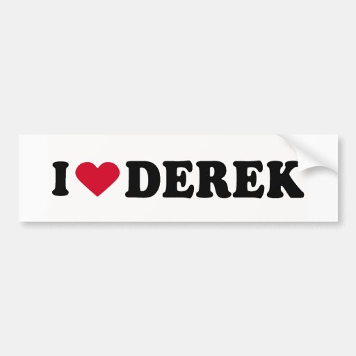 AMO A DEREK PEGATINA DE PARACHOQUE