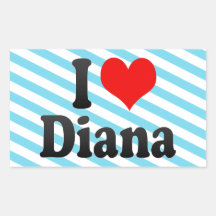 Amo a Diana Rectangular Pegatinas