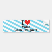 Amo a diseñadores del videojuego etiqueta de parachoque