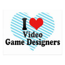 Amo a diseñadores del videojuego tarjetas postales
