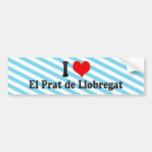 Amo a El Prat de Llobregat, España Etiqueta De Parachoque