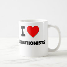 Amo a exhibicionistas taza de café