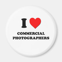 Amo a fotógrafos comerciales imanes de nevera