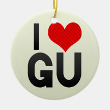 Amo a GU Ornaments Para Arbol De Navidad