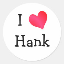 Amo a Hank Pegatinas Redondas