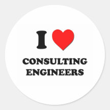 Amo a ingenieros asesores etiquetas redondas