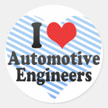 Amo a ingenieros automotrices pegatina