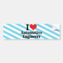 Amo a ingenieros automotrices etiqueta de parachoque