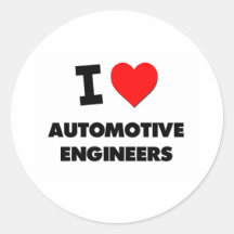 Amo a ingenieros automotrices pegatinas redondas