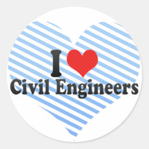 Amo a ingenieros civiles etiquetas redondas