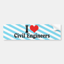 Amo a ingenieros civiles pegatina de parachoque
