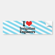 Amo a ingenieros de la irrigación pegatina de parachoque