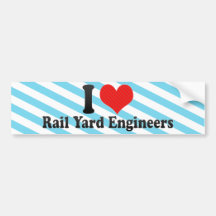 Amo a ingenieros de la yarda del carril etiqueta de parachoque
