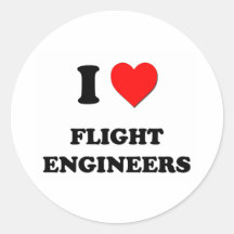 Amo a ingenieros de vuelo pegatinas redondas