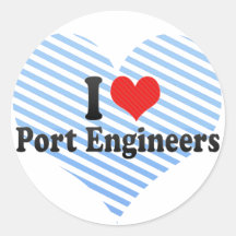 Amo a ingenieros del puerto pegatinas redondas