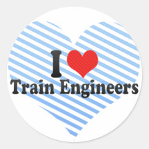 Amo a ingenieros del tren pegatina