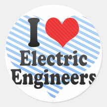 Amo a ingenieros eléctricos etiquetas redondas