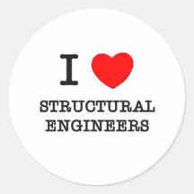 Amo a ingenieros estructurales etiquetas redondas