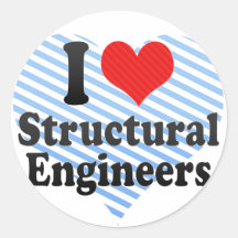 Amo a ingenieros estructurales pegatina redonda