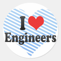 Amo a ingenieros etiqueta redonda