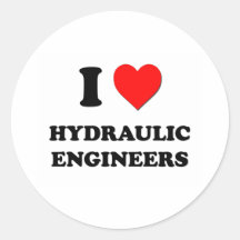 Amo a ingenieros hidráulicos etiqueta redonda