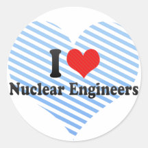 Amo a ingenieros nucleares etiquetas redondas