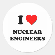 Amo a ingenieros nucleares pegatinas redondas