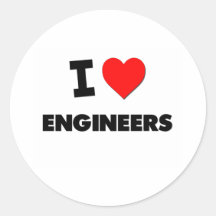 Amo a ingenieros pegatinas redondas