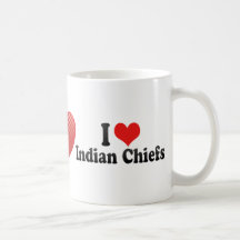 Amo a jefes indios tazas de café