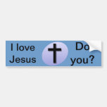 Amo a Jesús. ¿Hace usted? Pegatina para el paracho Pegatina De Parachoque