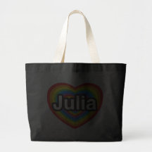 Amo a Julia. Te amo Julia. Corazón Bolsas De Mano