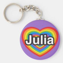 Amo a Julia. Te amo Julia. Corazón Llaveros