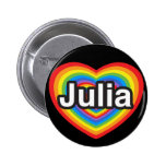 Amo a Julia. Te amo Julia. Corazón Pin
