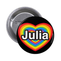 Amo a Julia. Te amo Julia. Corazón Pin