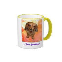 "Amo a la abuela!" taza de Tatiana el perro