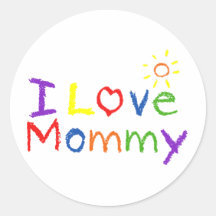 Amo a la mamá pegatina redonda