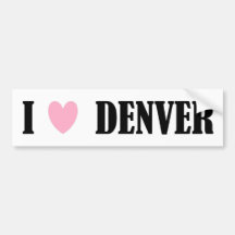Amo a la pegatina para el parachoques de Denver Etiqueta De Parachoque
