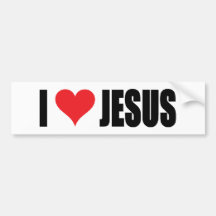 Amo a la pegatina para el parachoques de Jesús Etiqueta De Parachoque