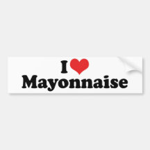 Amo a la pegatina para el parachoques de la mayone etiqueta de parachoque