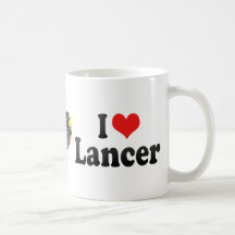 Amo a lancero taza de café