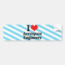 Amo a los ingenieros aeroespaciales pegatina de parachoque