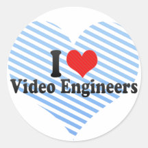 Amo a los ingenieros video pegatinas redondas