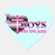 Amo a los muchachos que aman a Jesús Calcomanía De Corazón