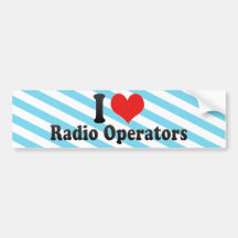 Amo a los operadores de radio pegatina de parachoque