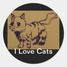 Amo a los pegatinas de los gatos