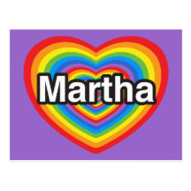 Amo a Martha. Te amo Martha. Corazón Postales