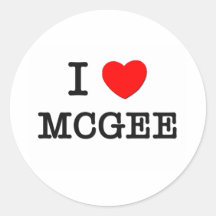 Amo a Mcgee Pegatina