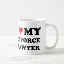 Amo a mi abogado de divorcio taza